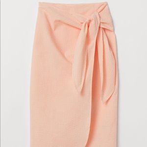 Seersucker Asymmetrical Wrap Skirt